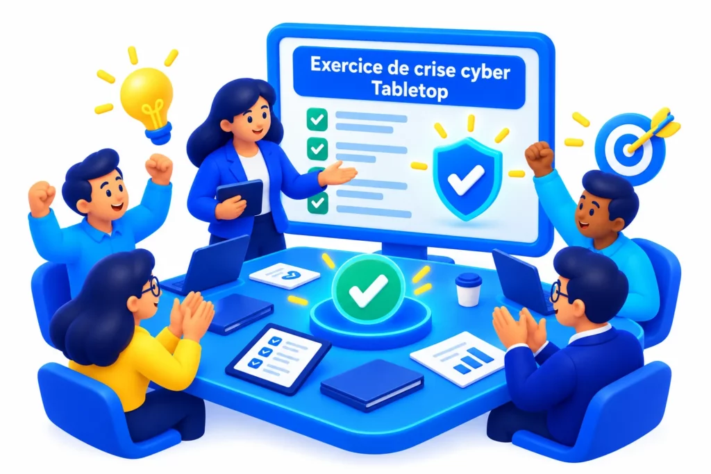 réussite d'un exercice de crise cyber tabletop